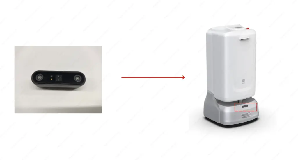 Sensor RGBD DabaiMax orientado hacia arriba