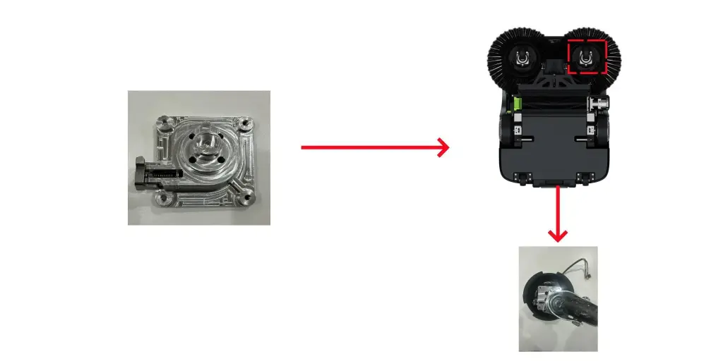 Left universal wheel mounting plate assembly