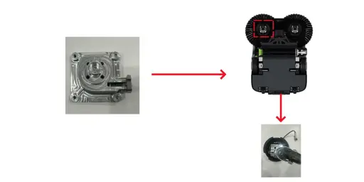 [72-096-1037] Right universal wheel mounting plate assembly